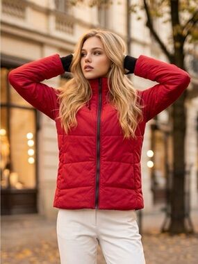 Columbia Women's Red Quilted Puffer Jacket R1